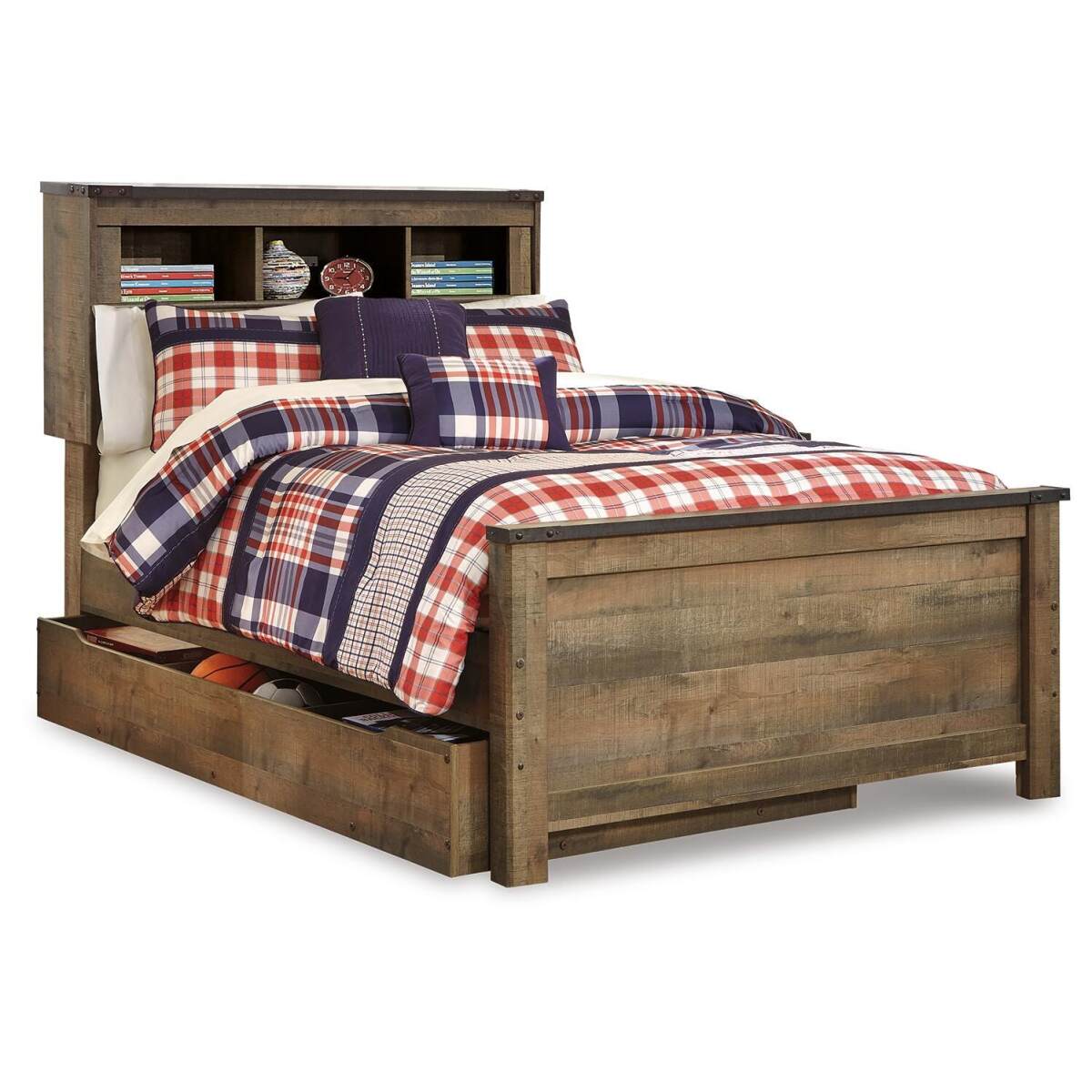 7b03db315892b87cc4a68a59bcf7ad70 Trinell Full Bookcase Bed with Storage - Image 1