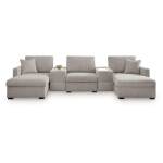 ModMax Luxe 5-Piece Double Chaise Sectional with Storage Consoles
