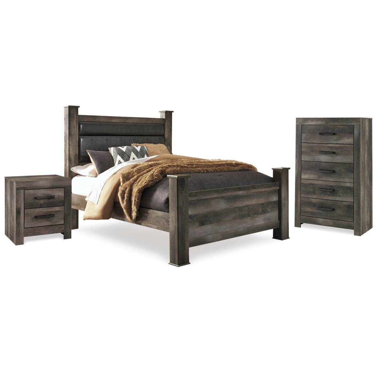 7c3d14d40596dccc049c04d6257d7838 Wynnlow Queen Poster Bed, Chest and 2 Nightstands - Image 1