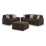 Midnight-Madness Sofa, Loveseat and Oversized Accent Ottoman