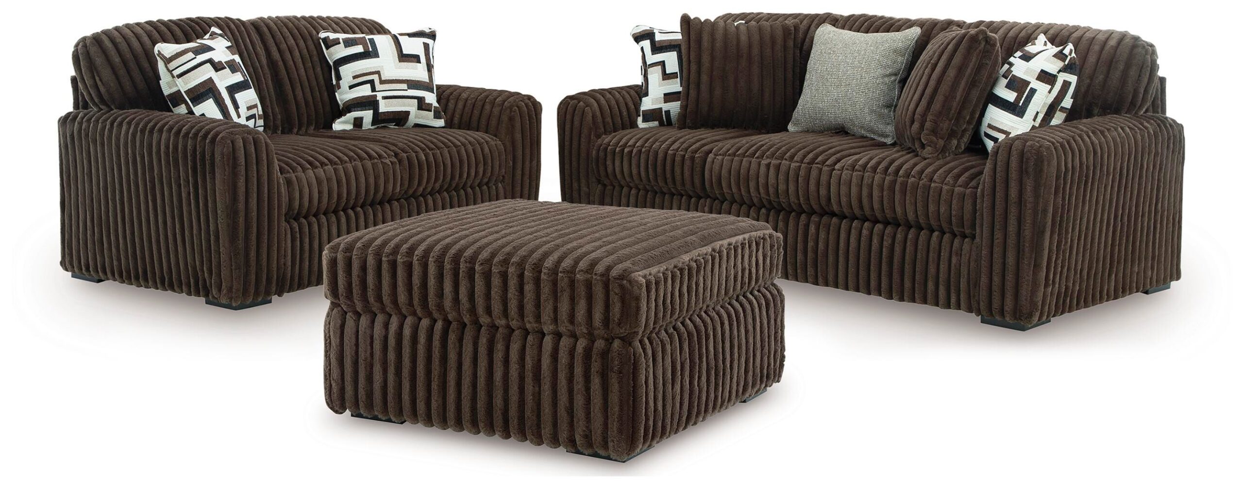 7e5a5c91533f4f09c7064af2a0e6192c Midnight-Madness Sofa, Loveseat and Oversized Accent Ottoman - Image 1