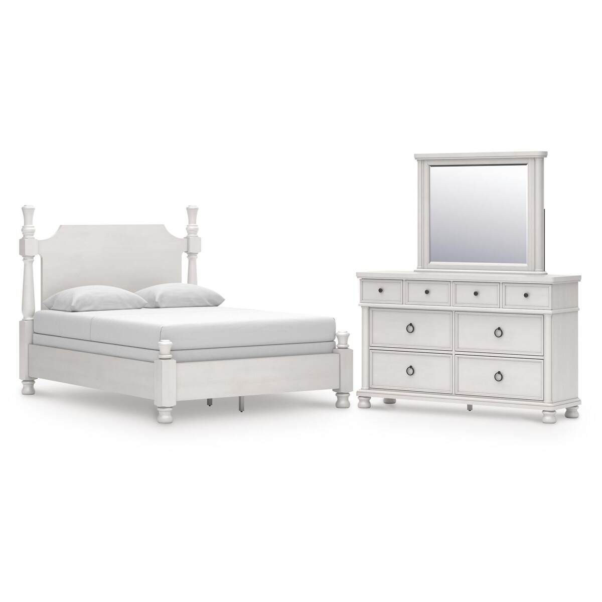 7ea0f35de388f3f5e3c526b4d43860fc Rowlenstown Queen Poster Bed, Dresser and Mirror - Image 1