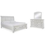 Robbinsdale Queen Sleigh Storage Bed, Dresser and Mirror