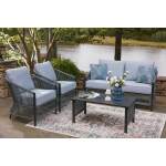 Bridges Beach Outdoor Love/Chairs/Table Set (Set of 4) - Image 6