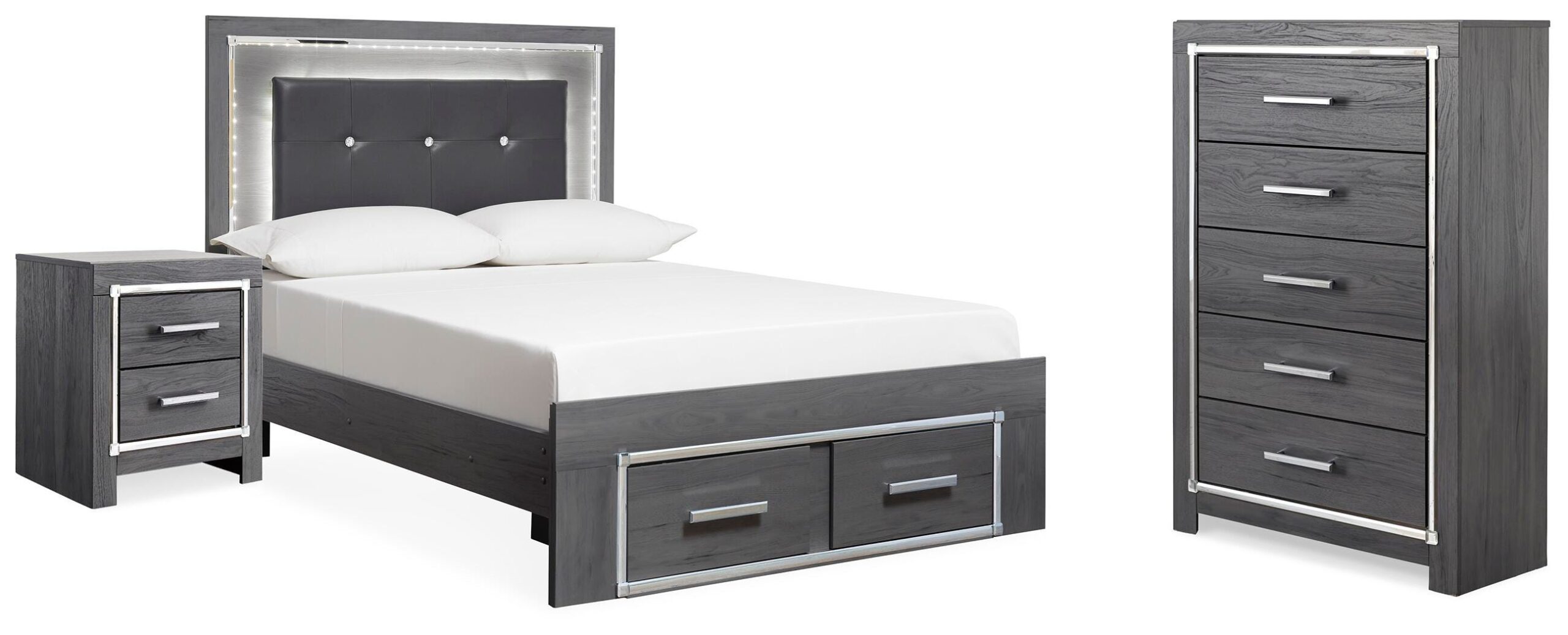 7febd92f14b4c141156c76903bfe33b1 Lodanna Full Storage Bed, Chest and Nightstand - Image 1