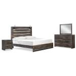 Drystan King Panel Bed, Dresser, Mirror, and Nightstand