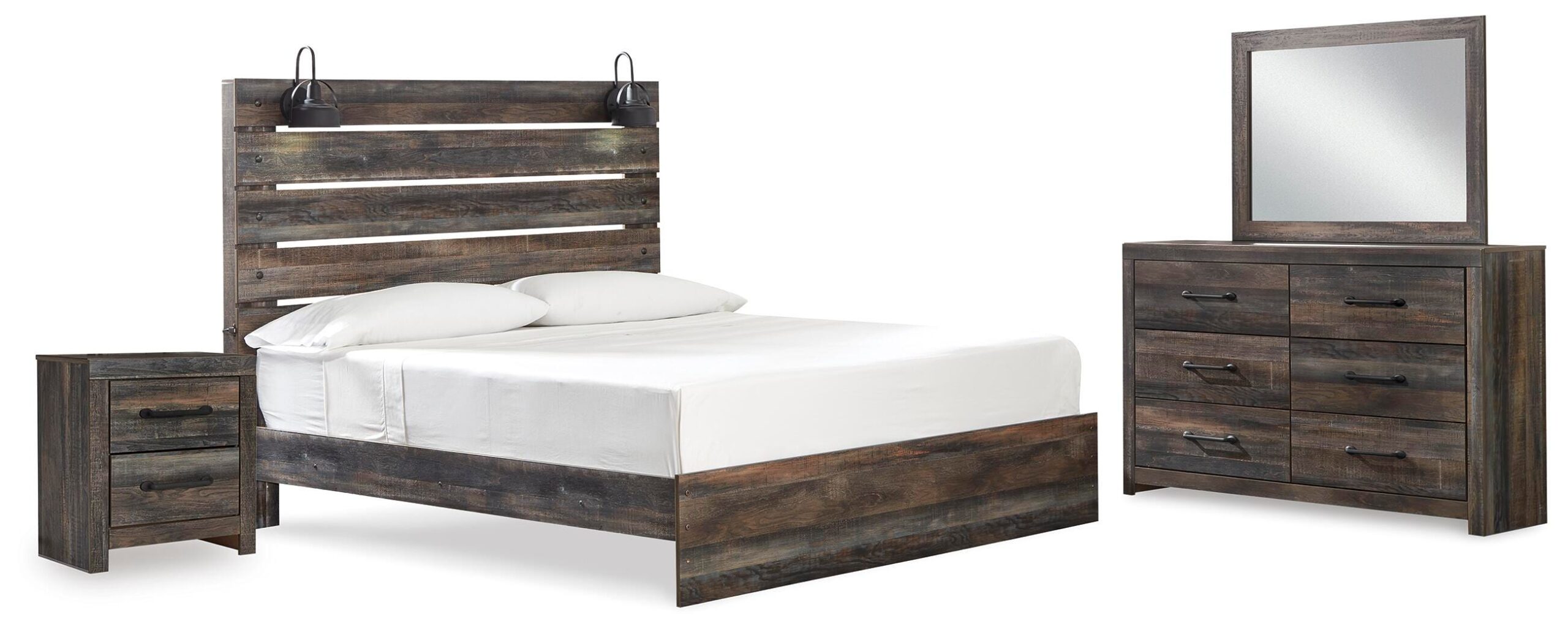 8046c177045eb00149bb9345636ad714 Drystan King Panel Bed, Dresser, Mirror, and Nightstand - Image 1