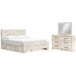 Lawroy King Panel Bed with Storage, Dresser and Mirror - Image 2