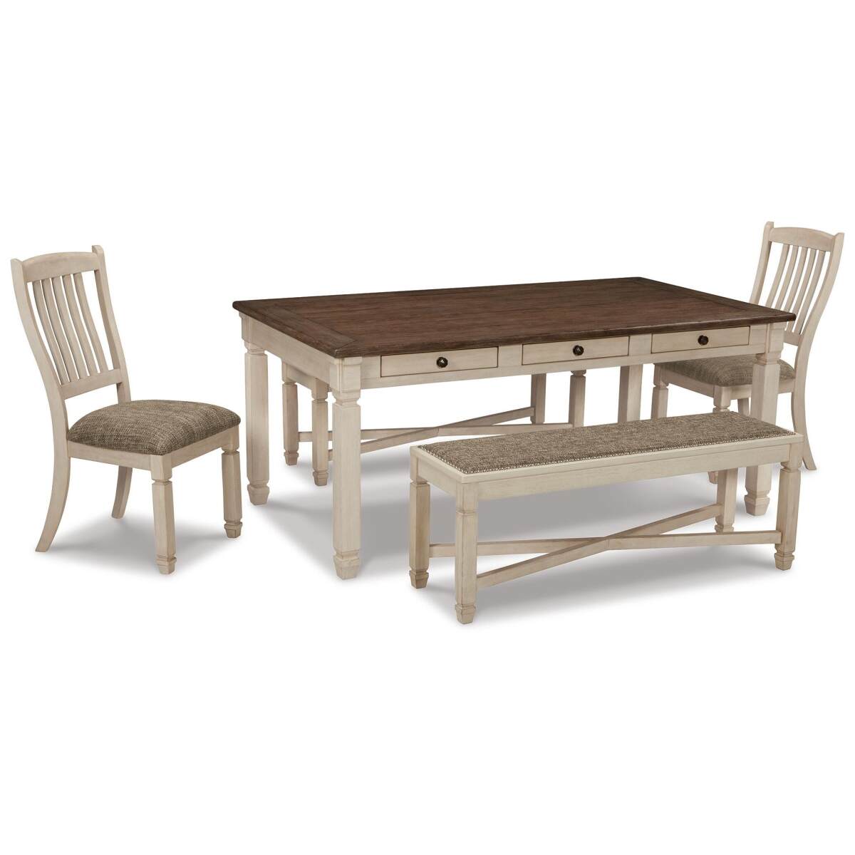 81524cd95fcc6b3245568ef082059401 Bolanburg Dining Table with 2 Chairs and 2 Benches - Image 1