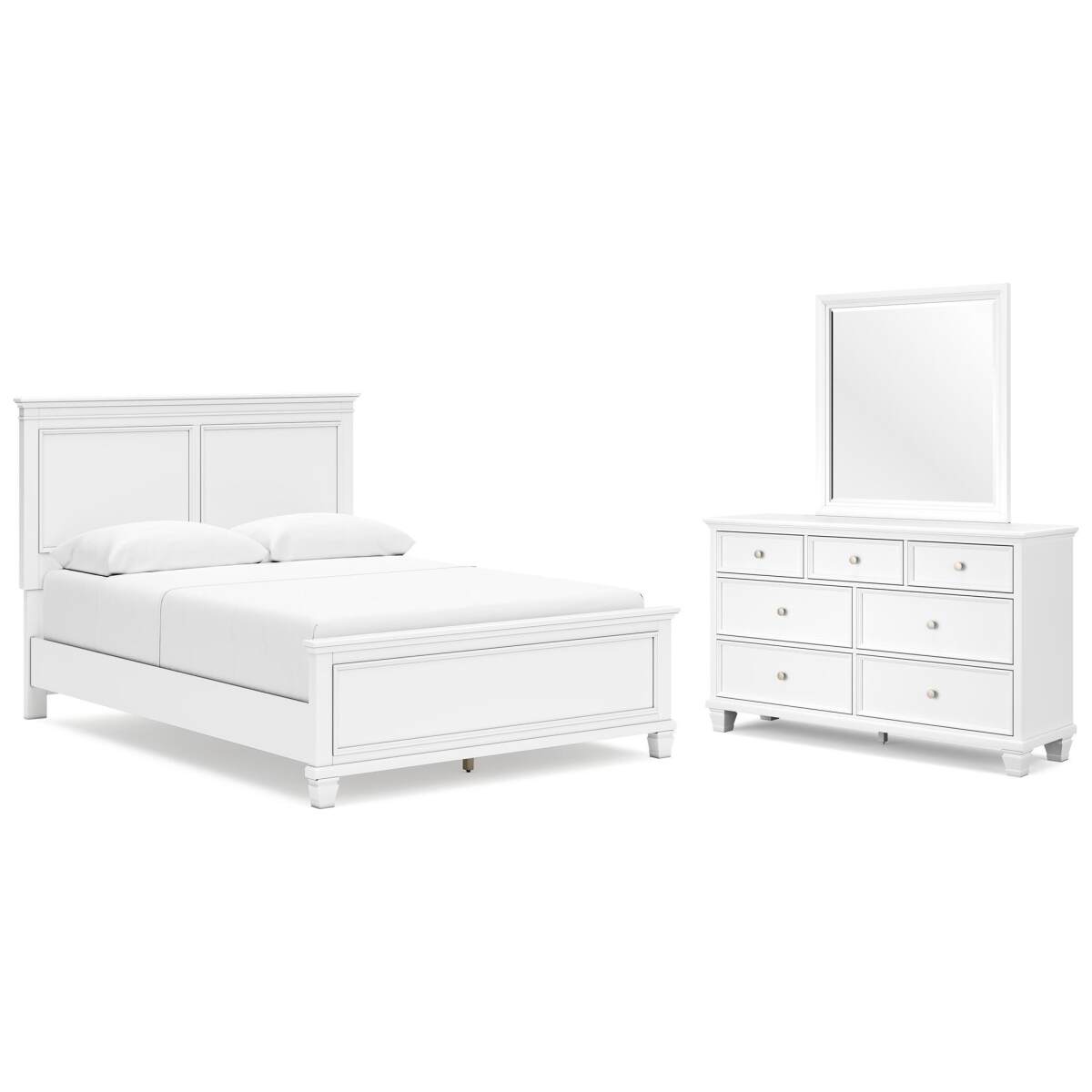 81f85a5c5281f4c609609abf98f1bd92 Fortman Queen Panel Bed, Dresser and Mirror - Image 1