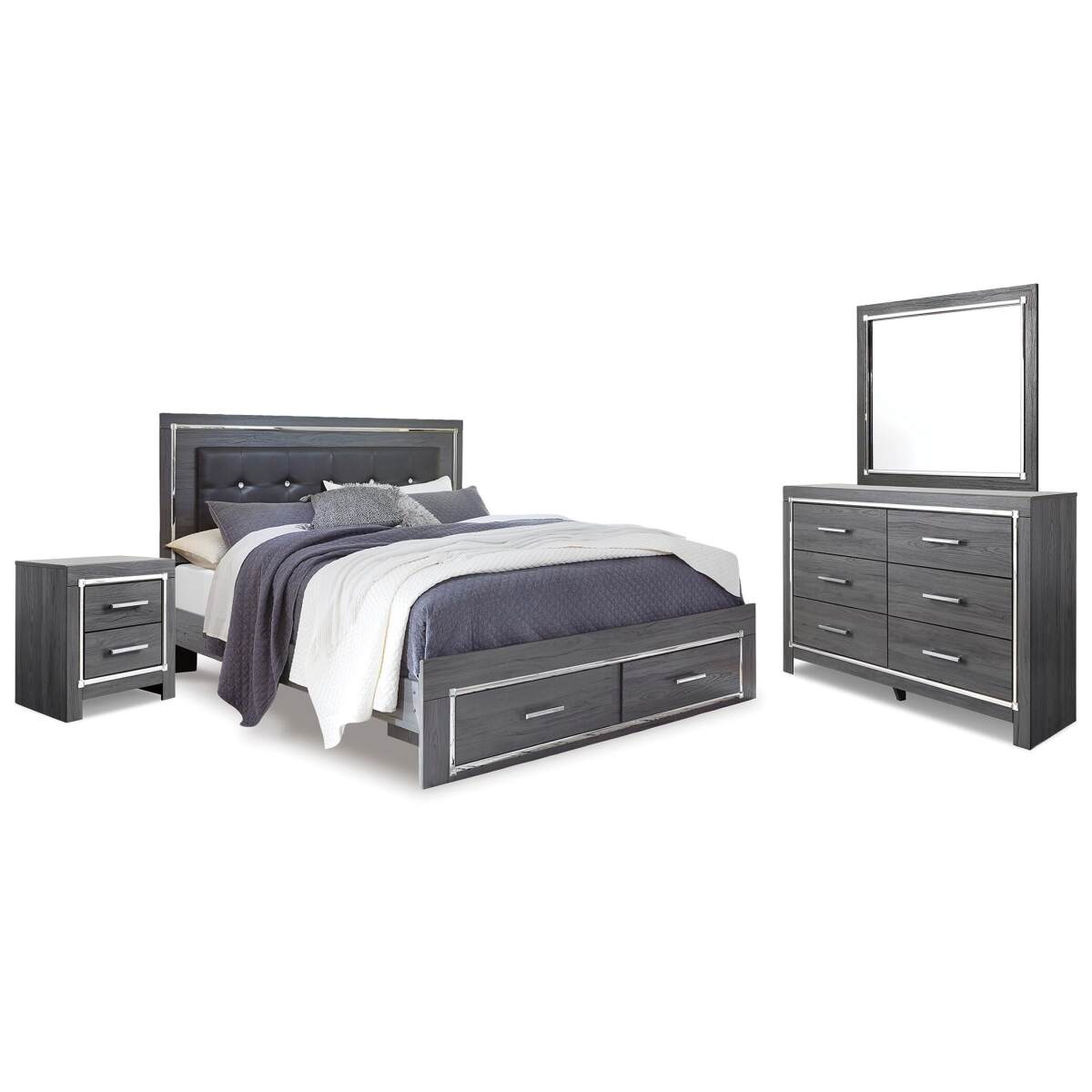829397a1a632cdbdb03ce5773482adee Lodanna King Panel Storage Bed with Mirrored Dresser and Nightstand - Image 1