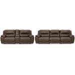 Dunleith 3-Piece Reclining Sofa and 3-Piece Loveseat with Console