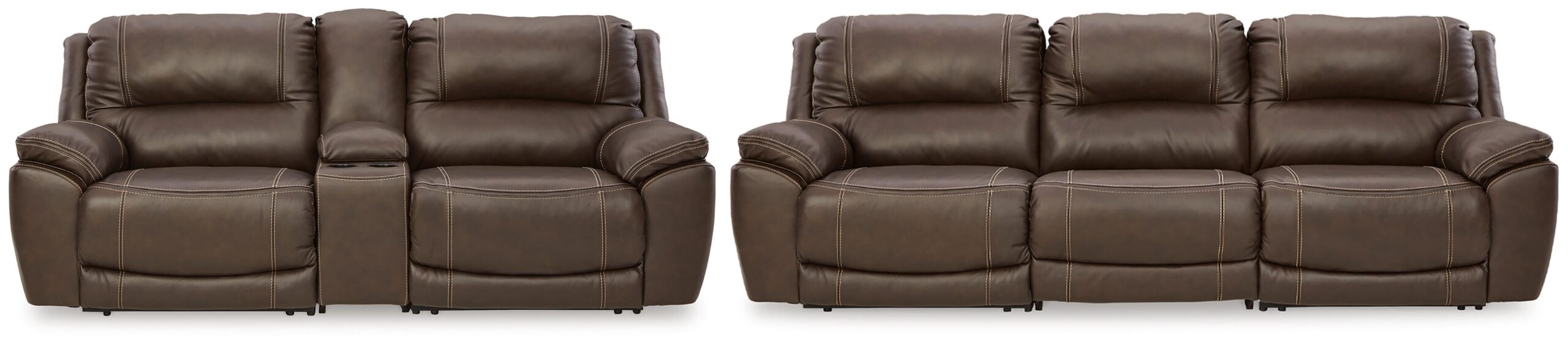 82c1ac7c67239d6ccb682c1f10281591 Dunleith 3-Piece Reclining Sofa and 3-Piece Loveseat with Console - Image 1