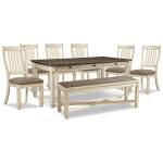 Bolanburg Dining Table, 6 Chairs, and Bench
