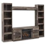 Derekson 4-Piece Entertainment Center with Electric Fireplace