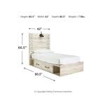 Cambeck Twin Panel Bed with 2 Storage Drawers - Image 5