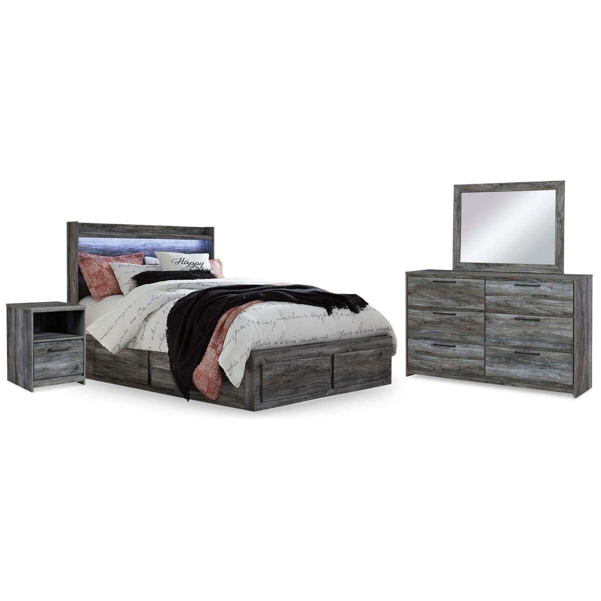 83a6b546c2083822daec18d3b4e393dd Baystorm Queen Panel Bed with 2 Side Storage, Dresser, Mirror, and Nightstand - Image 1