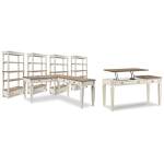 Realyn Lift-top Desk, L-shaped Desk and 4 Bookcases