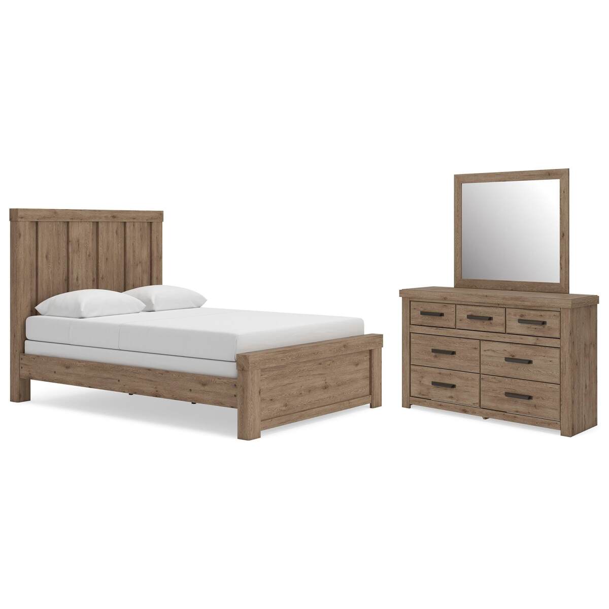 866b2f671934490cccb37280dc38e6d0 Oliandon Queen Panel Bed, Dresser and Mirror - Image 1