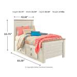 Willowton Twin Bed with Storage, Dresser, Mirror, Chest and Nightstand - Image 6