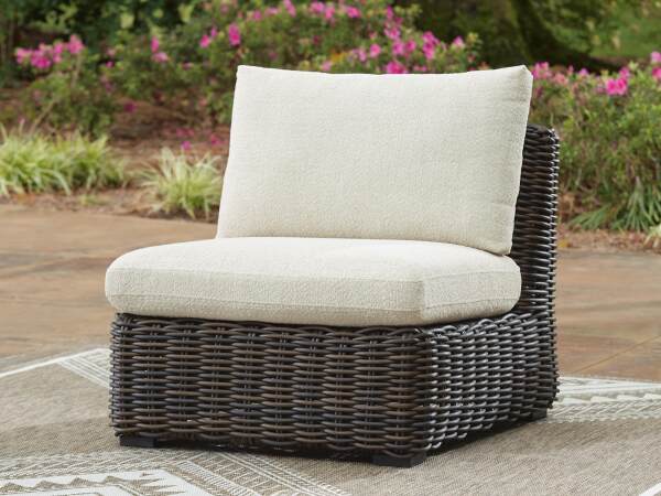 Kimora Outdoor Armless Chair with Cushion - Image 3