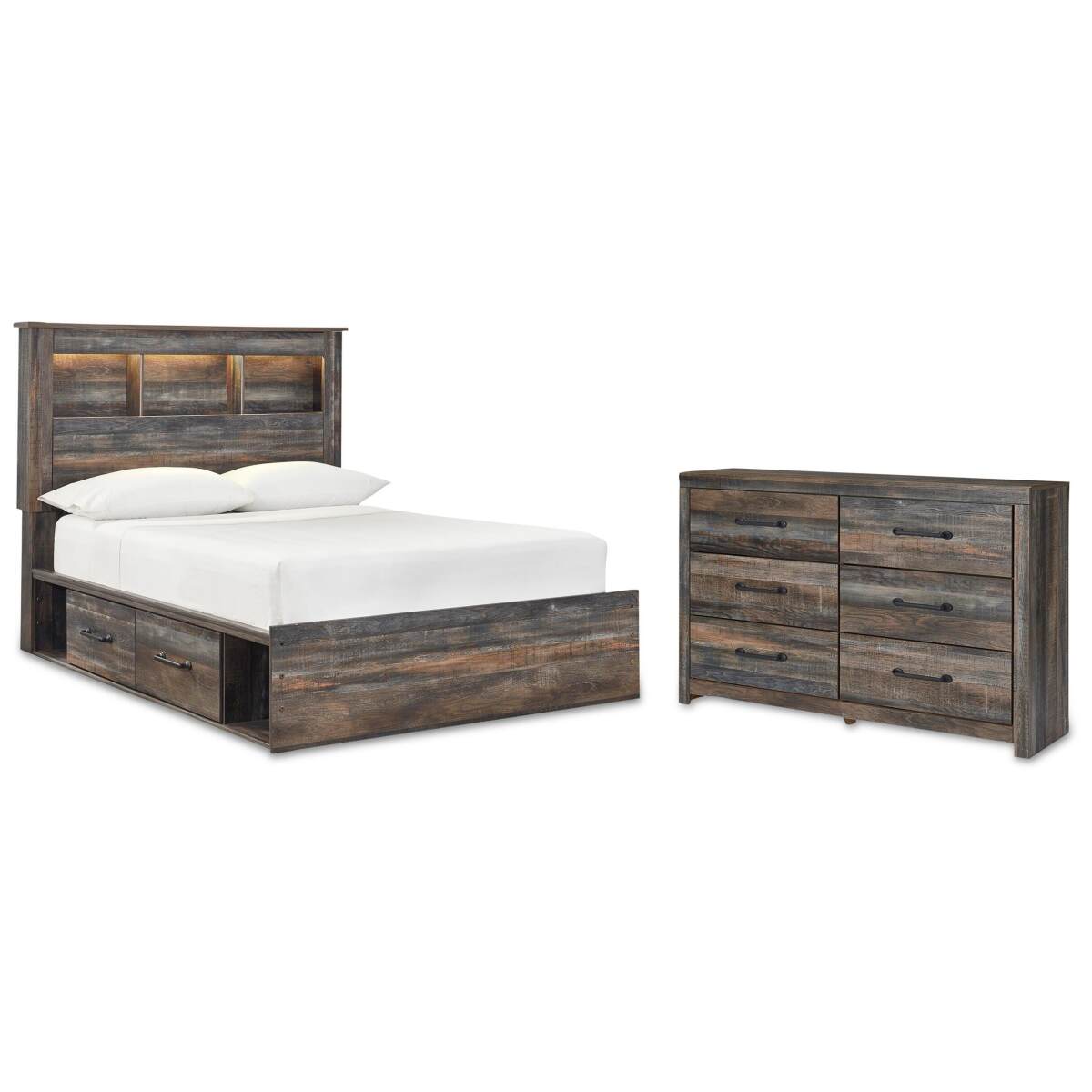 88617bf8dbda25f395c3e6adc6347bfb Drystan Full Bookcase Storage Bed and Dresser - Image 1