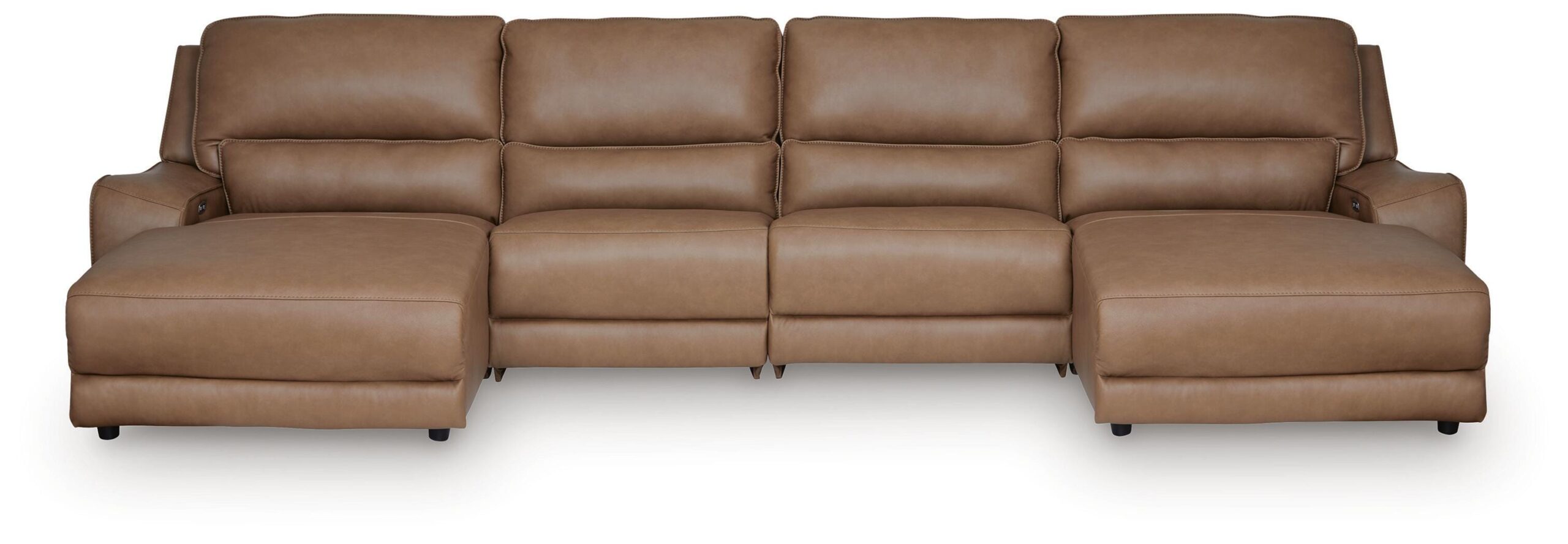 8980f20916269d496651b00e84480537 DeepWakes 4-Piece Reclining Sectional with Double Chaise - Image 1