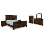 Porter California King Panel Bed, Dresser, Mirror, Chest and 2 Nightstands