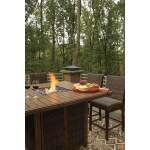 Paradise Trail Outdoor Bar Fire Pit Table with 6 Barstools - Image 8