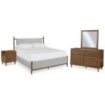 Lyncott Queen Upholstered Bed, Dresser, Mirror and Nightstand - Image 2
