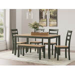 Gesthaven Dining Table with 4 Chairs and Bench (Set of 6)