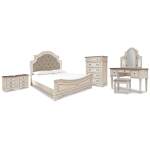 Realyn King Panel Bed, Vanity, Chest and 2 Nightstands - Image 2