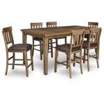 Urbinforte Counter Height Extension Dining Table and 6 Barstools - Image 2