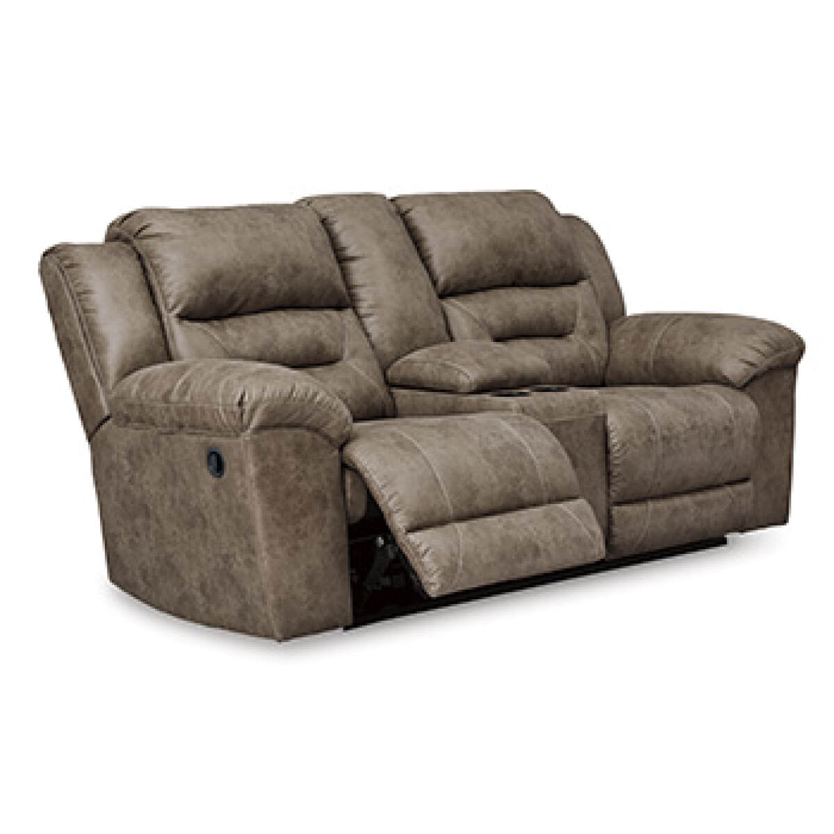 8c50587ca71f97a5623df6ef2794d2f7 Stoneland Reclining Loveseat with Console - Image 1