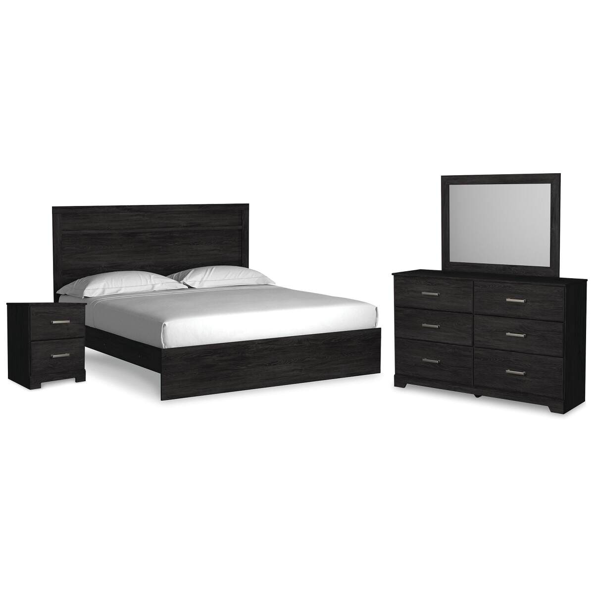 8c7b6994d7d150c19e3244cf802ecc3c Belachime King Panel Bed, Dresser, Mirror, and Nightstand - Image 1