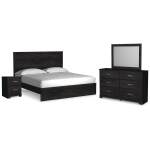 Belachime King Panel Bed, Dresser, Mirror, and Nightstand