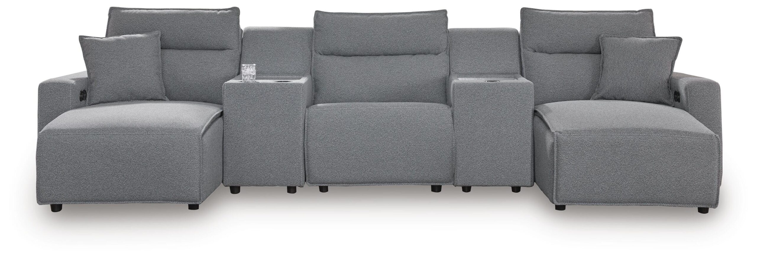 8d6e37f86d39f308b2784f1a4f1c171d Modmax II 5-Piece Power Reclining Sectional with Chaise and Consoles - Image 1