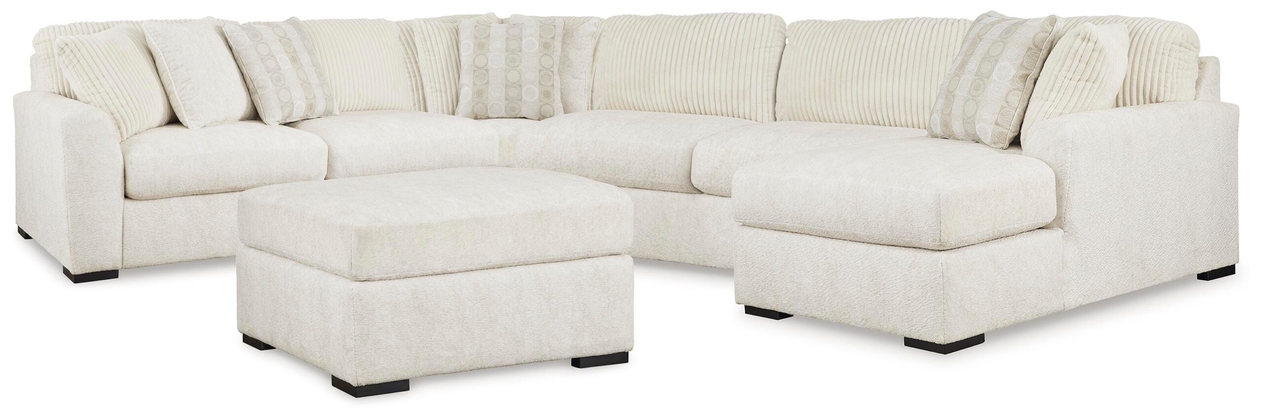 8e3e67317c4e14948c7b730011af80e4 Chessington 4-Piece Sectional and Oversized Accent Ottoman - Image 1