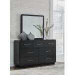 Rowanbeck California King Upholstered Panel Bed, Dresser and Mirror - Image 9