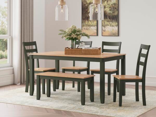 Gesthaven Dining Table with 4 Chairs and Bench (Set of 6) - Image 3