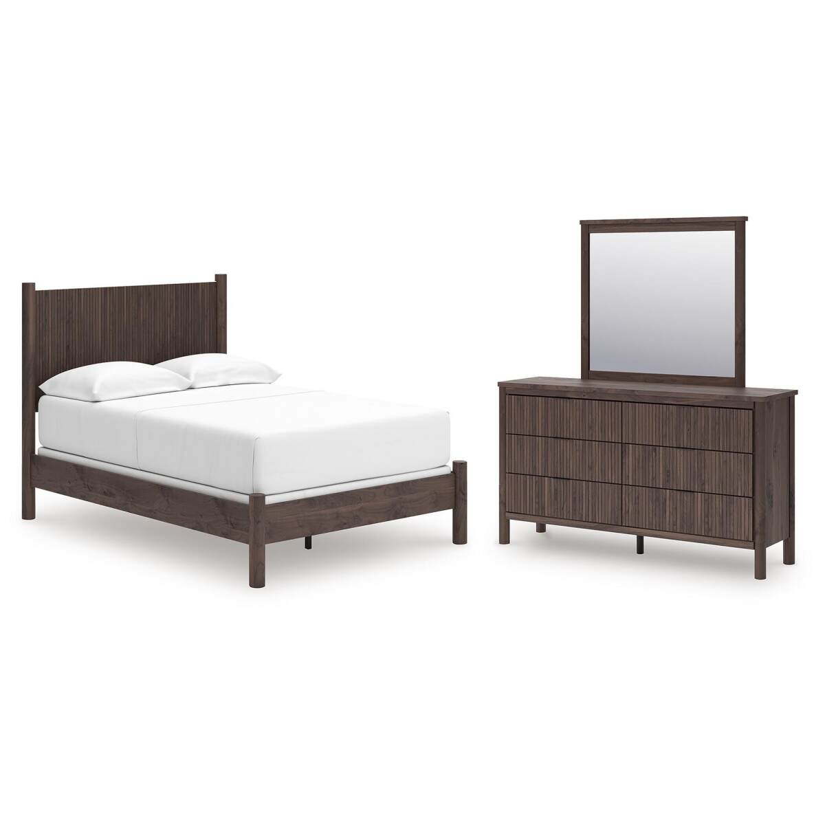 91a6447844097558af466e4f7d8242fa Pamytta Full Panel Bed, Dresser and Mirror - Image 1