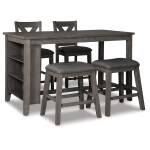 Caitbrook Counter Height Dining Table and 4 Barstools