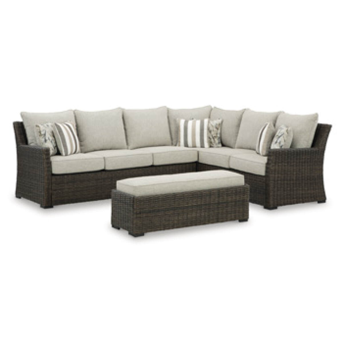 946e4d494a40d93913ec1dbd3f2899d8 Brook Ranch Outdoor Sofa Sectional/Bench with Cushion (Set of 3) - Image 1