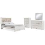 Altyra Queen Bookcase Panel Bed, Dresser, Mirror and Chest