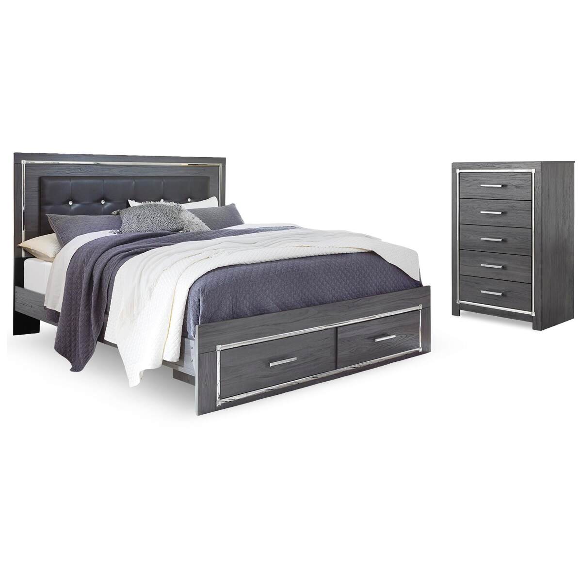 9634d21fefc3411b16f22518e3b367fe Lodanna King Storage Bed and Chest - Image 1