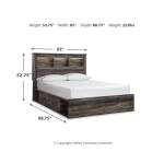 Drystan Queen Bookcase Bed with 2 Storage Drawers - Image 5