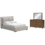 Cabalynn Queen Upholstered Bed, Dresser and Mirror