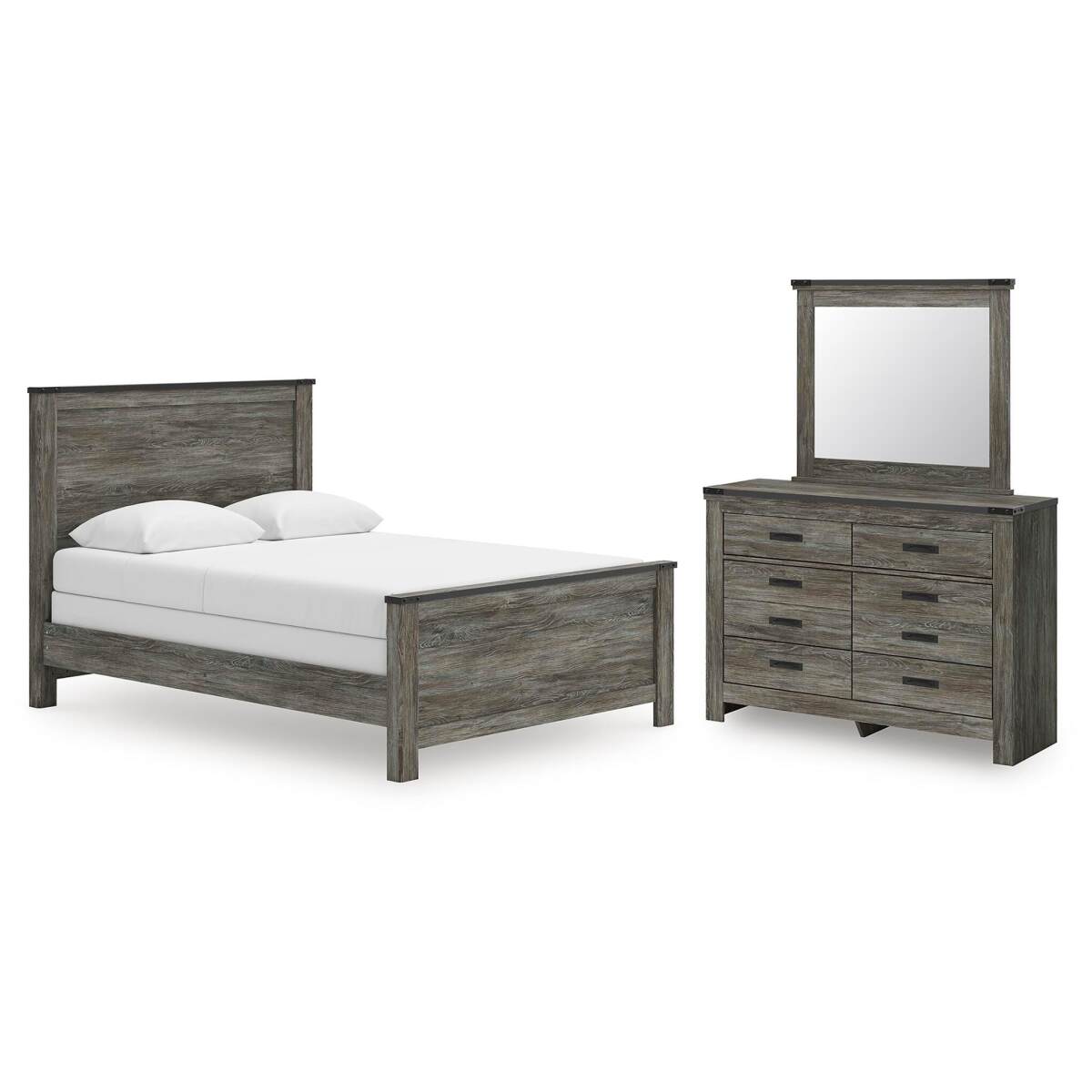 975306ae5b40a3adcea77949c26bb2cf Frandern Queen Panel Bed, Dresser and Mirror - Image 1