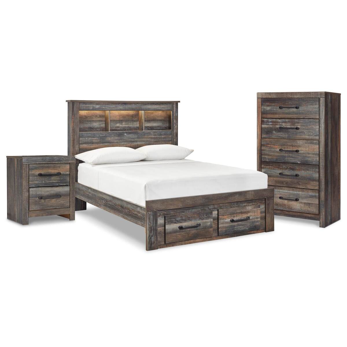 97bbb929e1271df19441cffa015501aa Drystan Full Bookcase Storage Bed, Chest and Nightstand - Image 1