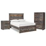 Drystan Full Bookcase Storage Bed, Chest and Nightstand